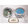 Image 1 : Two Francois Brassac French made plates with pewter frames including Edwards Patry "La dame au chape