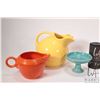 Image 2 : Selection of marked and unmarked Fiestaware including water jug, two pitchers, small comport and fou