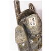 Image 8 : Hand carved green soapstone Inuit hunter, sans spear 6 1/2" in length, signed in syllabics by artist