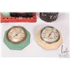 Image 2 : Two vintage painted metal wall mount room thermometers, English made Mamod steam engine, German made