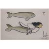Image 2 : Framed limited edition stone cut and stencil print titled "Kialugak Taleelaysklu" Dorset 1978 pencil