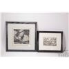 Image 1 : Two framed etched prints including "Limestone Cliffs, Medicine Lake" and "Ice Flows" each signed by 