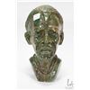 Image 2 : Hand carved African Verdite Shona stone bust of a tribesman, 9 1/2" in height
