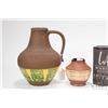 Image 2 : Three pieces of mid century West German pottery including handled 8" jug, an 8" vase and a 4" pot