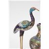 Image 2 : Pair of 10" cloisonne cranes and a small baluster vase