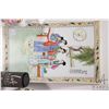 Image 2 : Four Oriental china collectibles including hand painted panel 17" X 10 1/2" note: slight chip on bot