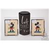 Image 1 : Two vintage miniature watercolours of Mickey and Mini mouse, signed on verso Harry Williams, each 4"