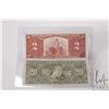 Image 2 : Two Canadian King George VI bank notes including $2 Coyne/Towers and $20 Gordon/ Towers