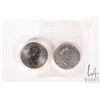 Image 2 : Two Royal Canadian Mint .9999 fine silver coins including 2015 3/4 oz Timberwolf $2 and 1990 $5 Mapl