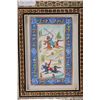 Image 2 : Two hand made Persian paintings including huntscene, overall dimensions 8" X 6 1/2" and portrait of 