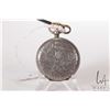 Image 2 : Antique pocket watch with white enamel dial and Roman numerals, key wind, .800 silver full hunter ca