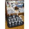 Image 1 : Czechslovakian Belfor Belfor "Exquisite" crystal decanter with ten glasses and a pair of matching ca