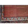 Image 2 : 100% handmade Iranian wool carpet "Mir" with overall geometric pattern, red background and highlight