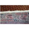 Image 3 : 100% handmade Iranian wool carpet "Mir" with overall geometric pattern, red background and highlight