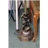 Image 2 : Cherub motif cast floor lamp and a vintage side chair with scroll feet