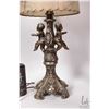 Image 2 : Cherub motif table lamp with vintage shade