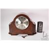 Image 1 : Vintage burled walnut chiming mantle clock including two chimes and silent mode, includes key, worki