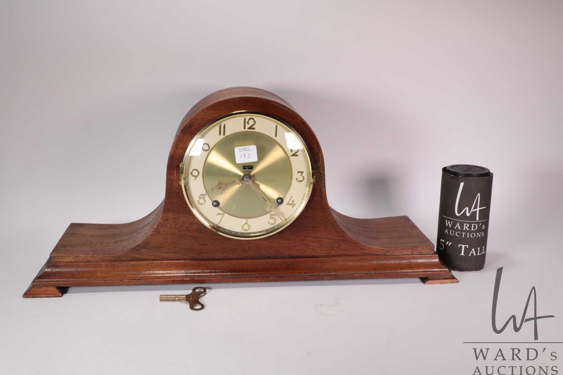 Vintage top hat mantle clock in mahogany case made in Germany, with ...