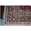 Image 2 : 100% hand made Iranian "Esfahan" carpet with center medallion, multiple boarders, red background and