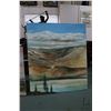 Image 1 : Stretcher framed acrylic on canvas painting of a lake and foothill mountain landscape, signed by art