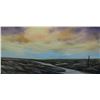 Image 2 : Stretcher framed acrylic on canvas big sky landscape, signed by artist Richard Dixon, 30" X 60"