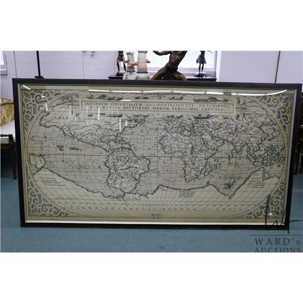 Large framed map "Indiarvm Orientavirvm Occidentalivmqve De S Sriptio, Pet. Maffei Historiae Harvmve