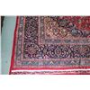 Image 2 : 100% hand made Iranian "Mashad" carpet with center medallion, multiple boarders, red and raspberry b