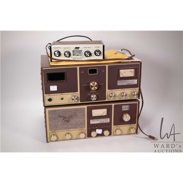 Selection of vintage electronics including Browning Golden Eagle Mark IVA base station components 44