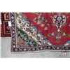 Image 2 : 100% handmade Iranian wool carpet "Tabriz" with center medallion, red background, floral pattern and