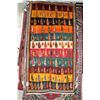 Image 1 : 100% handmade Iranian wool carpet "Shiraz" with geometric pattern and multiple bright stripes in col