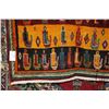 Image 2 : 100% handmade Iranian wool carpet "Shiraz" with geometric pattern and multiple bright stripes in col
