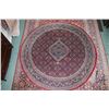 Image 1 : 100% hand made Indian round wool "Indo Bidjar" carpet with center medallion, overal geometric design