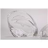 Image 2 : Two crystal sculptures including dolphins 5 3/4" H and ducks 3 1/4", signed by artist Mat Jonasson, 