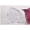 Image 2 : Two Swedish made Nybro crystal sculptures including Alaska moose and 4" wolf designed by Paul Isling