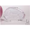 Image 3 : Two Swedish made Nybro crystal sculptures including Alaska moose and 4" wolf designed by Paul Isling