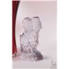 Image 2 : Artisan made hand blown ruby glass apple and ruby glass purse with applied colourless clasp 6 1/2" p
