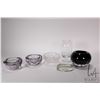 Image 1 : Five pieces of art glass including matching pair of Artland crystal dishes, black trapped bubble art