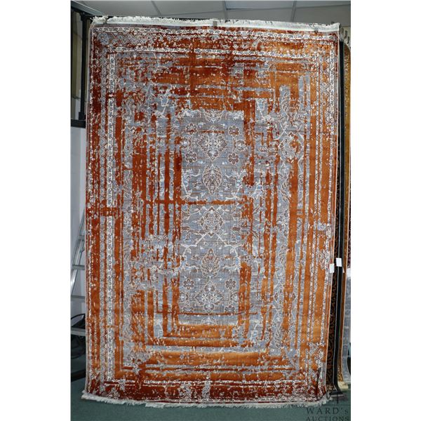 Premium Collection Sizan Carpet poly/ cotton blend carpet with copper background and highlights of c
