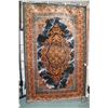 Image 1 : Premium Collection Sizan Carpet poly/ cotton blend carpet with center medallion, black background an