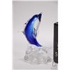 Image 3 : Two 7" high art glass dolphins