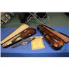 Image 1 : Two cased vintage violins, one marked J.M. Hall and one Czech. made Stradivarius copy and a voilin b