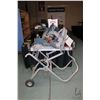 Image 1 : Bosch 12" compound miter saw CM10GD on Bosch TB4 gravity rise, folding stand, working at time of cat