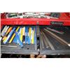 Image 8 : Two piece Husky mechanic style tool box and contents including screwdrivers, wrenches, knives, Allen