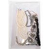 Image 1 : Selection vintage and collectible costume jewellery including diamante and rhinestone necklaces, ear