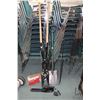 Image 1 : Manual post hole digger, a small nickel plated spade, 36" pry bar and Jobmate cordless shrubber hedg