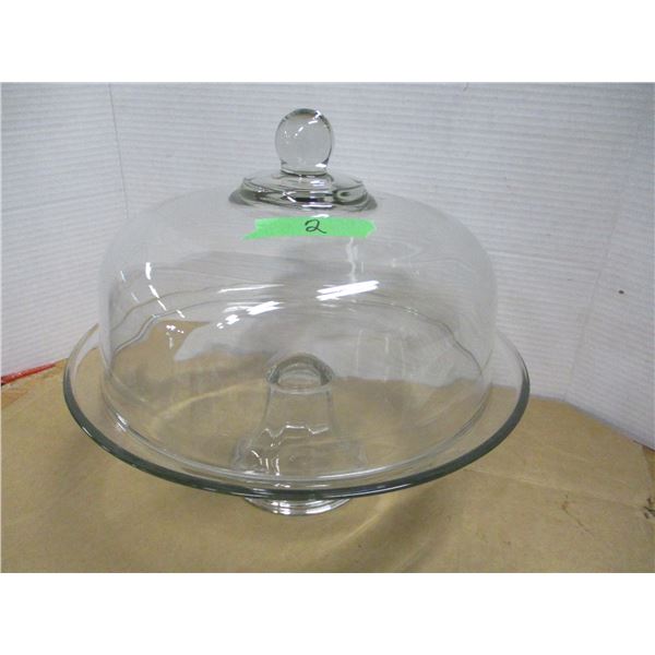GLASS COVERED CAKE PLATTER