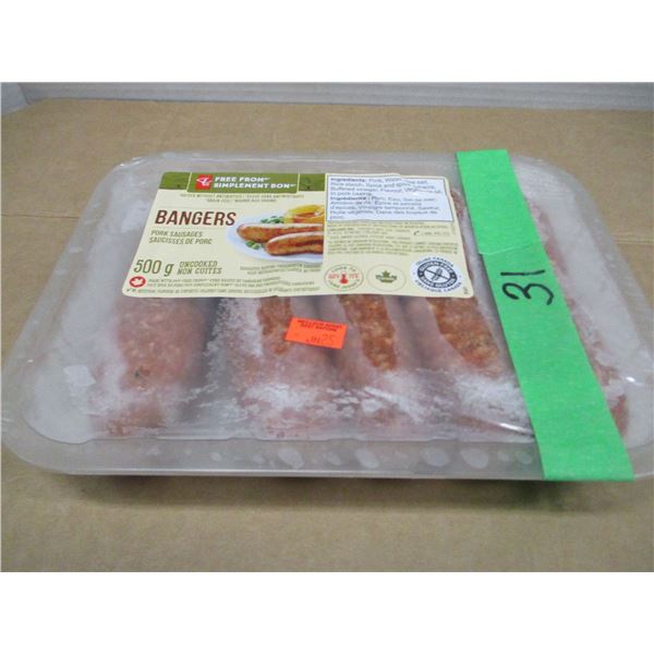 SHELF PULLS (AS IS):  BANGERS PORK SAUSAGE (500G)