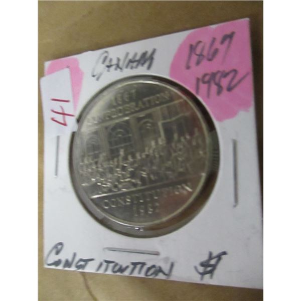 1867 - 1982 CONFEDERATION CANADA CONSTITUTION DOLLAR
