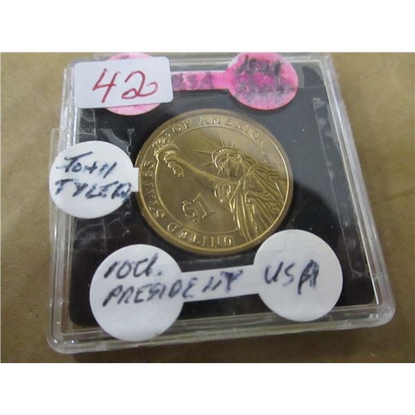 1841 - 1845 (JOHN TYLER) 10TH PRESIDENT USA MINT DOLLAR