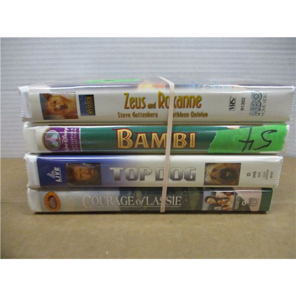 ESTATE:  4 VHS MOVIES (LASSIE, BAMBI, TOP DOG)